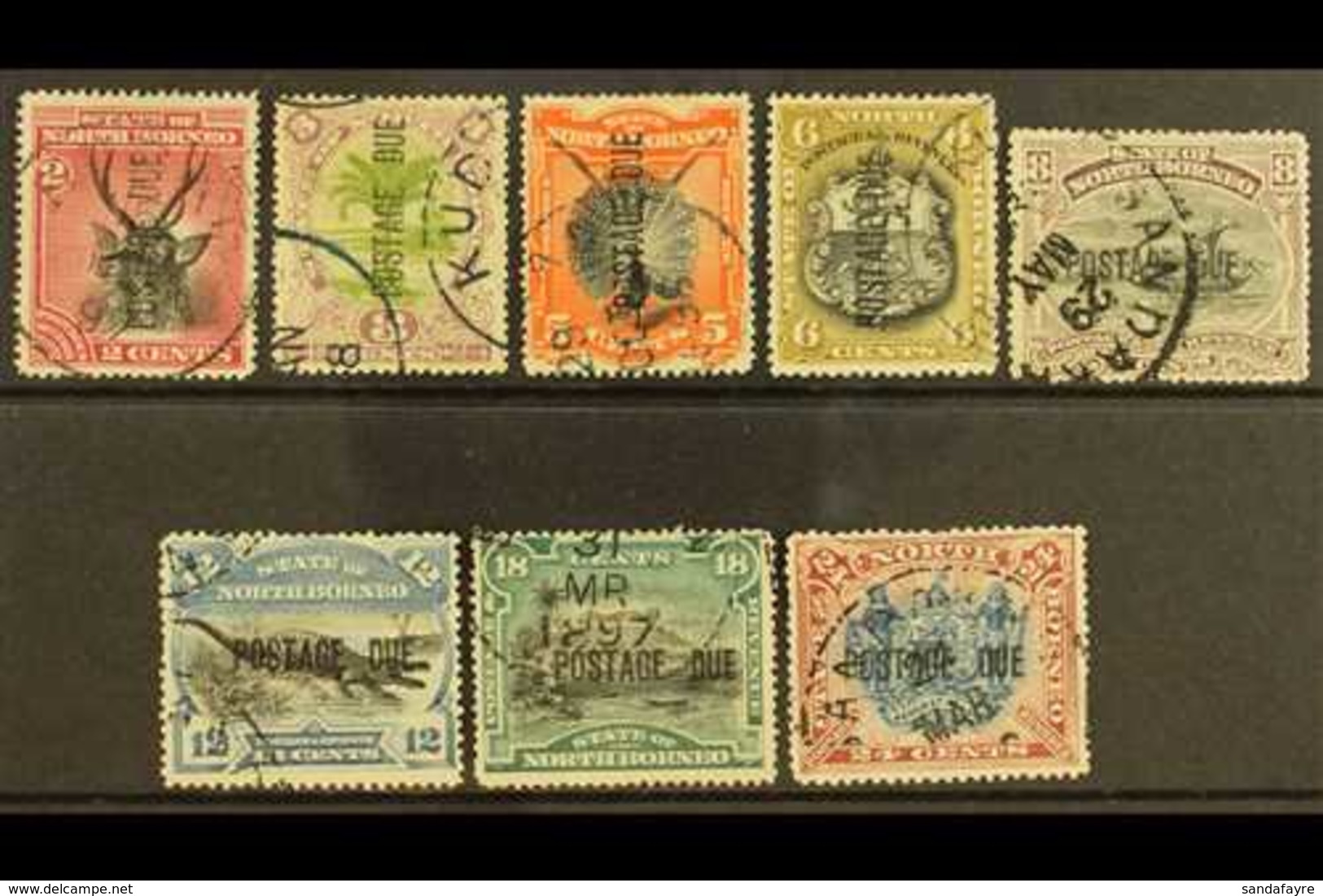 POSTAGE DUES 1895 Set Complete, SG D1/11, Very Fine And Fresh Used (8 Stamps) For More Images, Please Visit Http://www.s - North Borneo (...-1963)