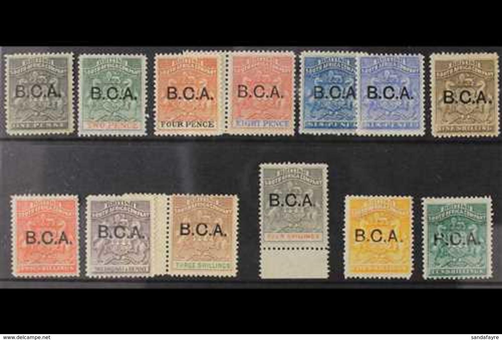 1891 B.C.A. Overprint Set To 10s, SG 1/13, Fine And Fresh Mint. (13 Stamps) For More Images, Please Visit Http://www.san - Nyasaland (1907-1953)