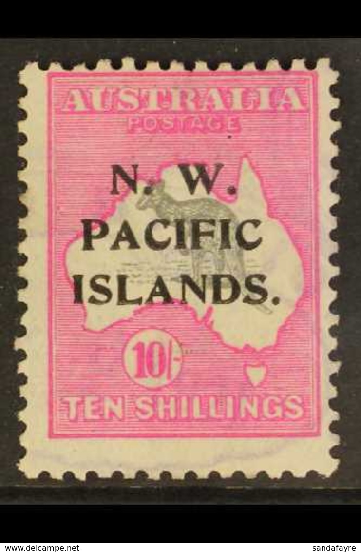 NWPI 1918-22 10s Grey & Bright Pink Roo Watermark W6 Overprint, SG 117, Fine Used With Light Oval Radio Station Cancels, - Papua New Guinea