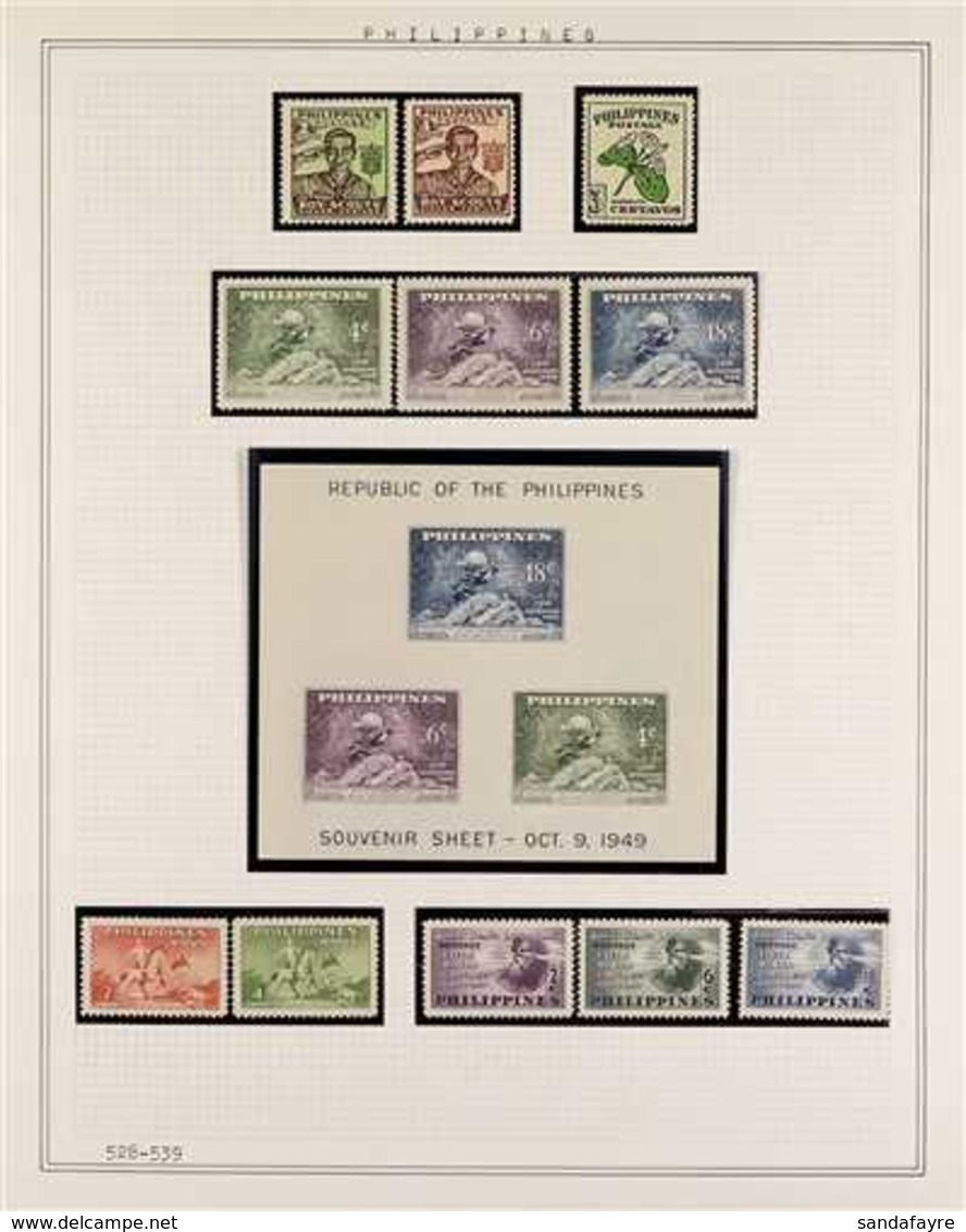 1933-1967 NEVER HINGED MINT COLLECTION In Hingeless Mounts On Leaves, All Different, Includes Mini-sheets, Imperf Issues - Philippines