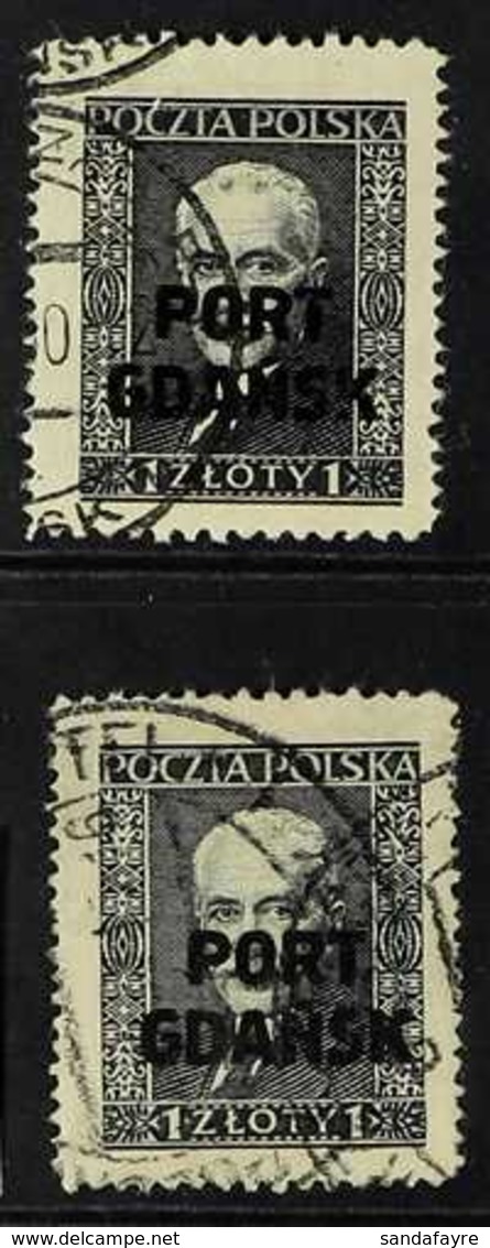 POLISH POST OFFICE IN DANZIG 1929 Slate-black President Moscicki "PORT GDANSK" Overprint Both Types Of Vertically Laid P - Other & Unclassified