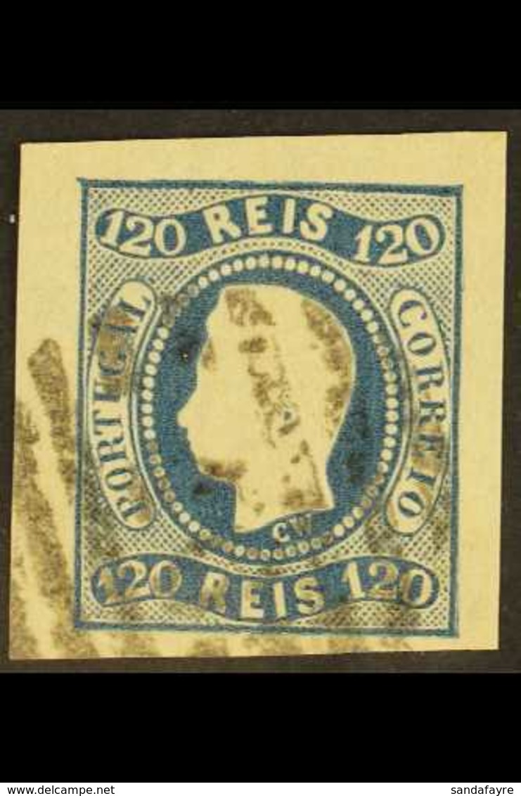 1866 120r Blue, Imperf, Curved Label, SG 47, Superb Used With "Jumbo" Margins. For More Images, Please Visit Http://www. - Other & Unclassified