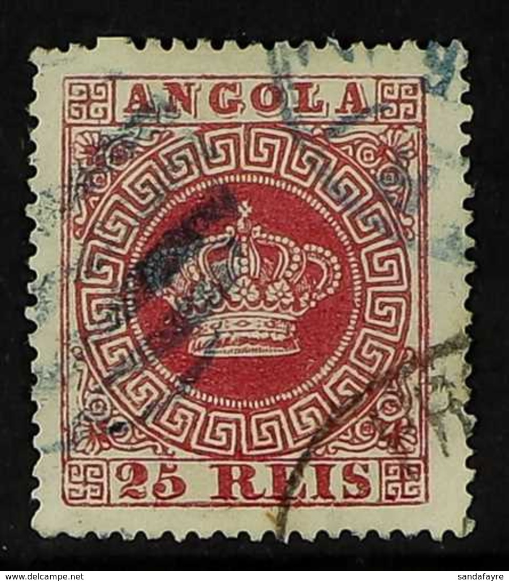ANGOLA 1875-77 25r Crimson Perf 14 (SG 24, Scott 4d), Fine Used, Fresh, With 2012 APS (Apex) Photo-certificate. For More - Other & Unclassified