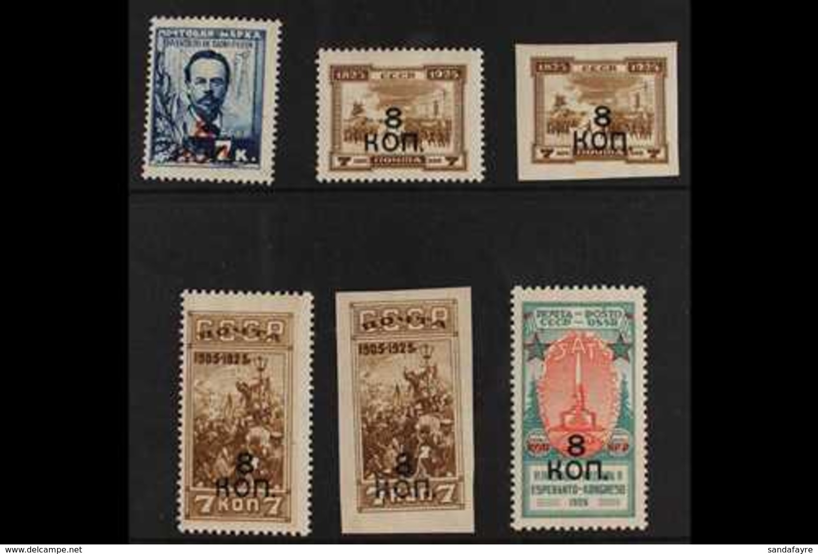 1927 Surcharges Complete Set Incl Both Imperf Values (Michel 335/38 A & 336/37 B, SG 523/28), Fine Mint, Very Fresh. (6  - Other & Unclassified