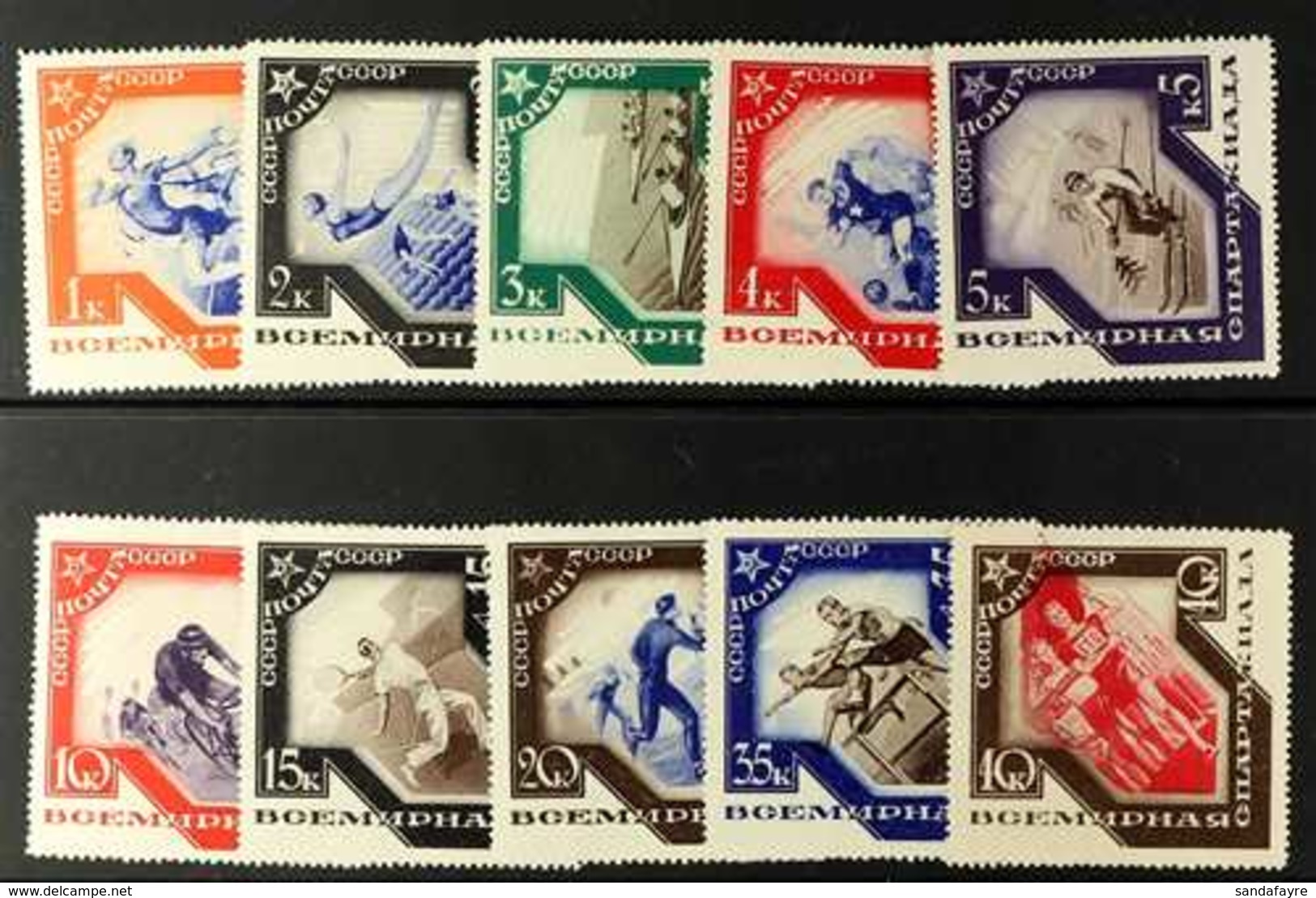 1935 Spartacist Games Complete Set (Michel 513/22, SG 692/701), Fine Mint, Fresh. (10 Stamps) For More Images, Please Vi - Other & Unclassified
