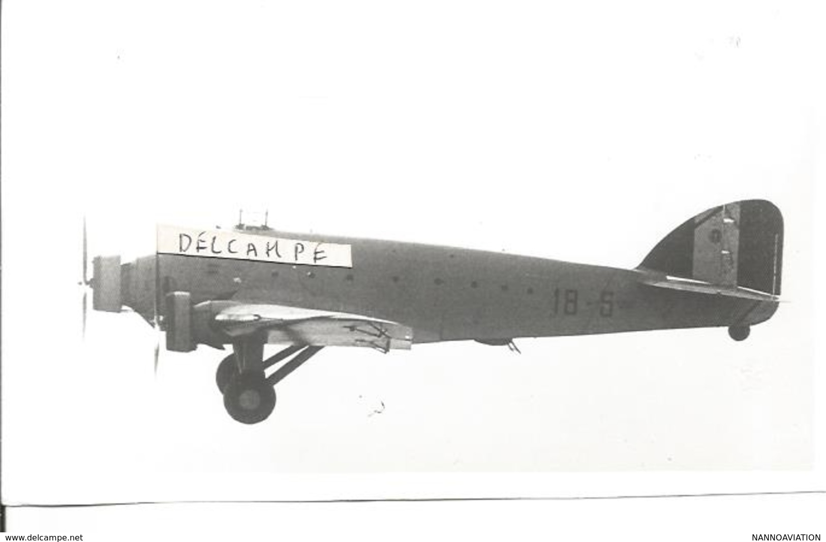 PHOTO AVION JUNKER JU 52  18 5  TAMPON AU DOS M. B PASSINGHAM ...  17X10CM - Aviation