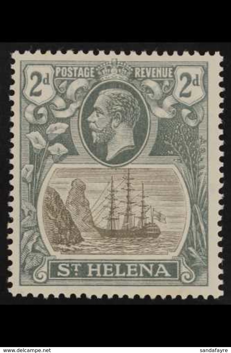 1922-37 2d Grey And Slate With "BROKEN MAINMAST", SG 100a, Very Fine Mint. For More Images, Please Visit Http://www.sand - Saint Helena Island
