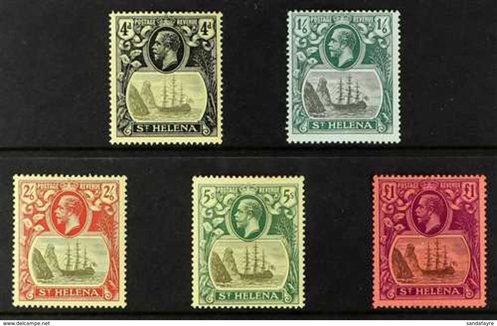 1922-37 KGV "Badge Of St Helena", MCA Wmk Complete Set, SG 92/6, Very Fine, Lightly Hinged Mint (5 Stamps). For More Ima - Saint Helena Island