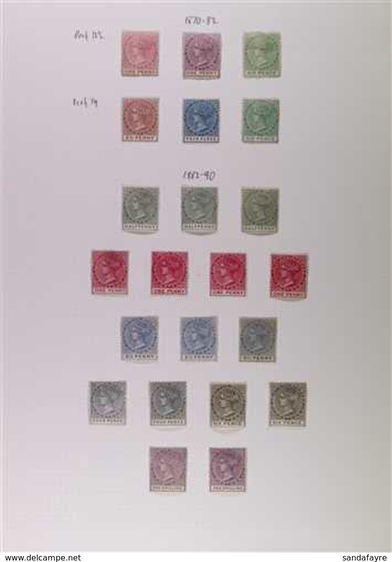 1870-1888 MINT COLLECTION On Leaves, Includes 1870-82 Perf 12½ 1d Rose (regummed), 1d Magenta (regummed) & 6d And Perf 1 - St.Christopher-Nevis-Anguilla (...-1980)