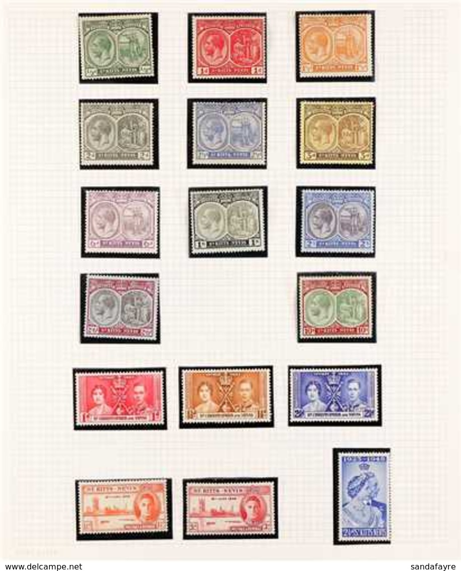 1903-1952 ATTRACTIVE FINE MINT COLLECTION In Hingeless Mounts On Leaves, All Different, Includes 1903 Set, 1905-18 Set,  - St.Kitts And Nevis ( 1983-...)