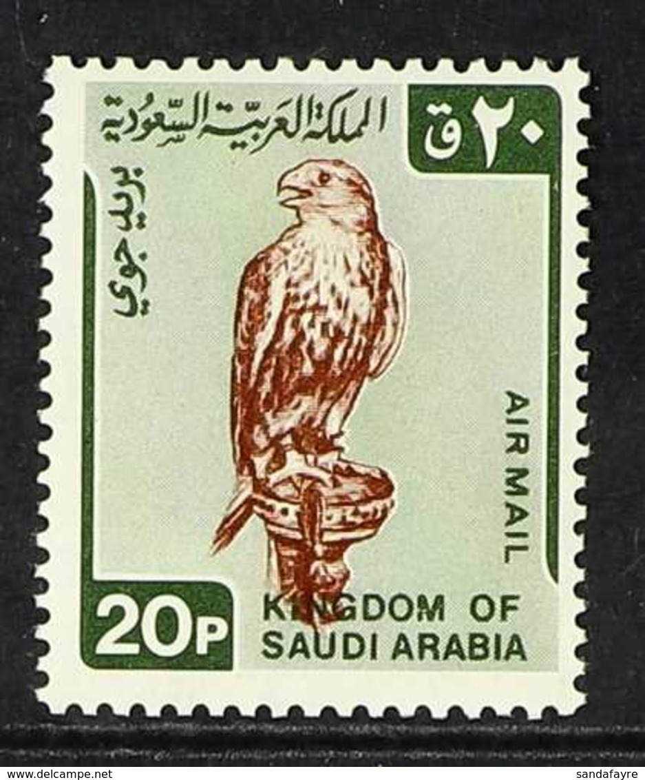 1968-72 20p Orange Brown & Brown Green "Saker Falcon" Air, SG 1025, NHM For More Images, Please Visit Http://www.sandafa - Saudi Arabia