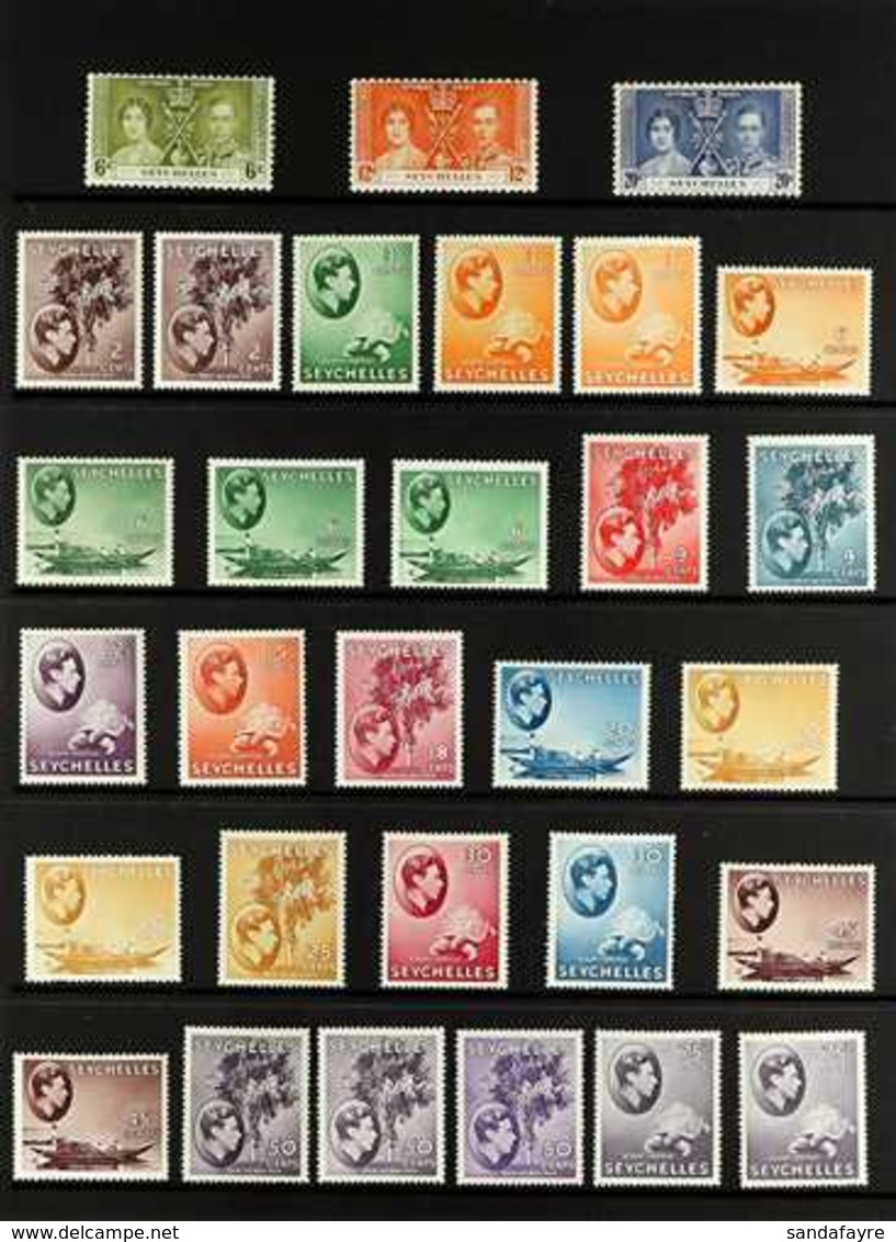 1937-52 ALL DIFFERENT COMPLETE MINT COLLECTION WITH EXTRAS. A Complete "Basic" Mint Run From Coronation To The 1952 Pict - Seychelles (...-1976)