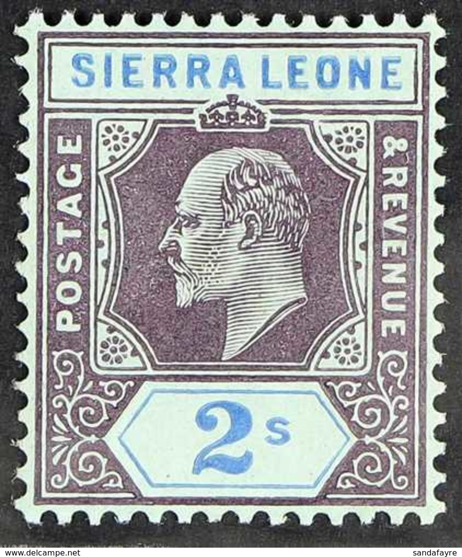 1907-12 2s Purple And Bright Blue With DAMAGED FRAME AND CROWN, SG 109a, Very Fine Mint. Scarce. For More Images, Please - Sierra Leone (...-1960)