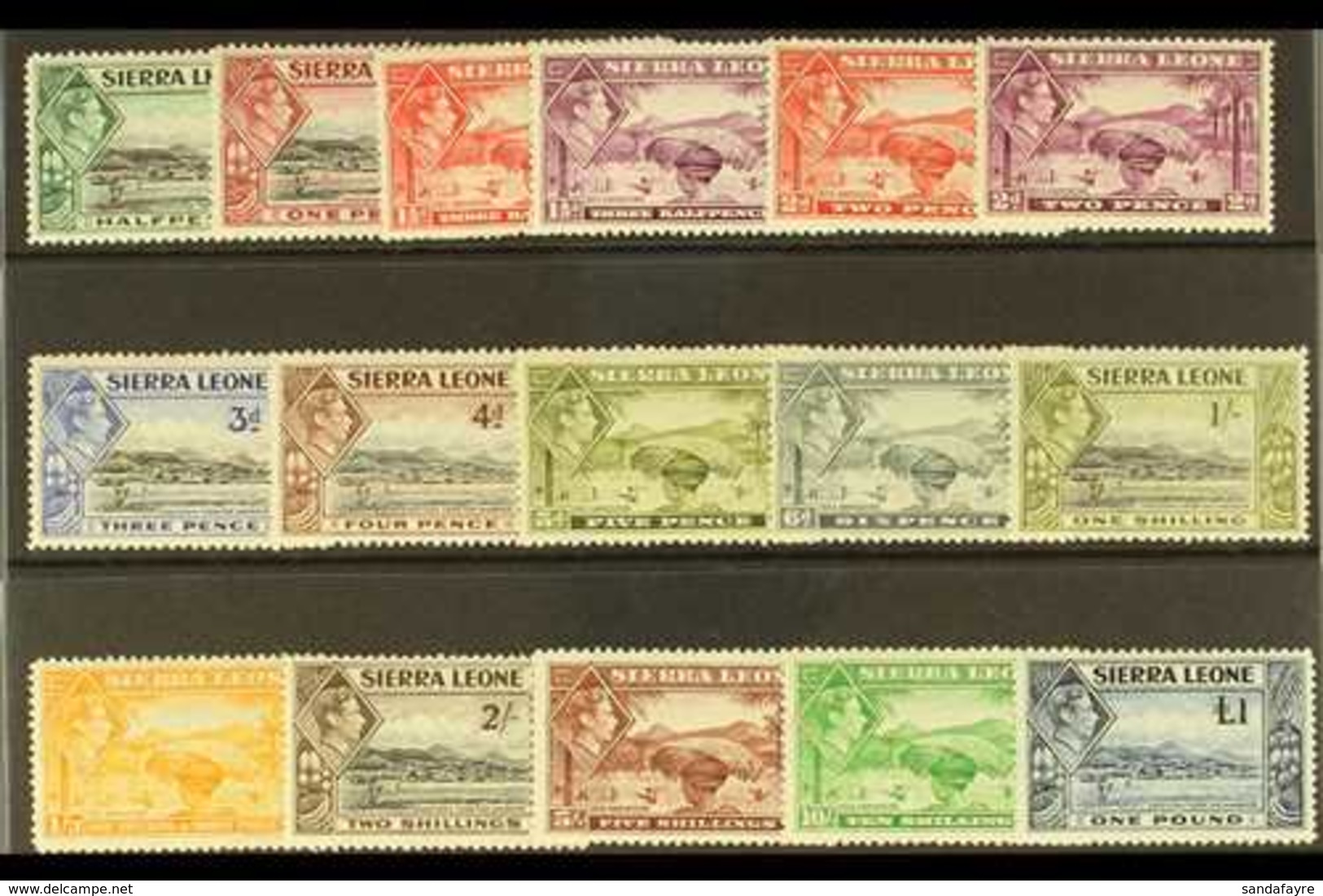 1938-44 Pictorial Definitive Set, SG 188/200, Never Hinged Mint (16 Stamps) For More Images, Please Visit Http://www.san - Sierra Leone (...-1960)