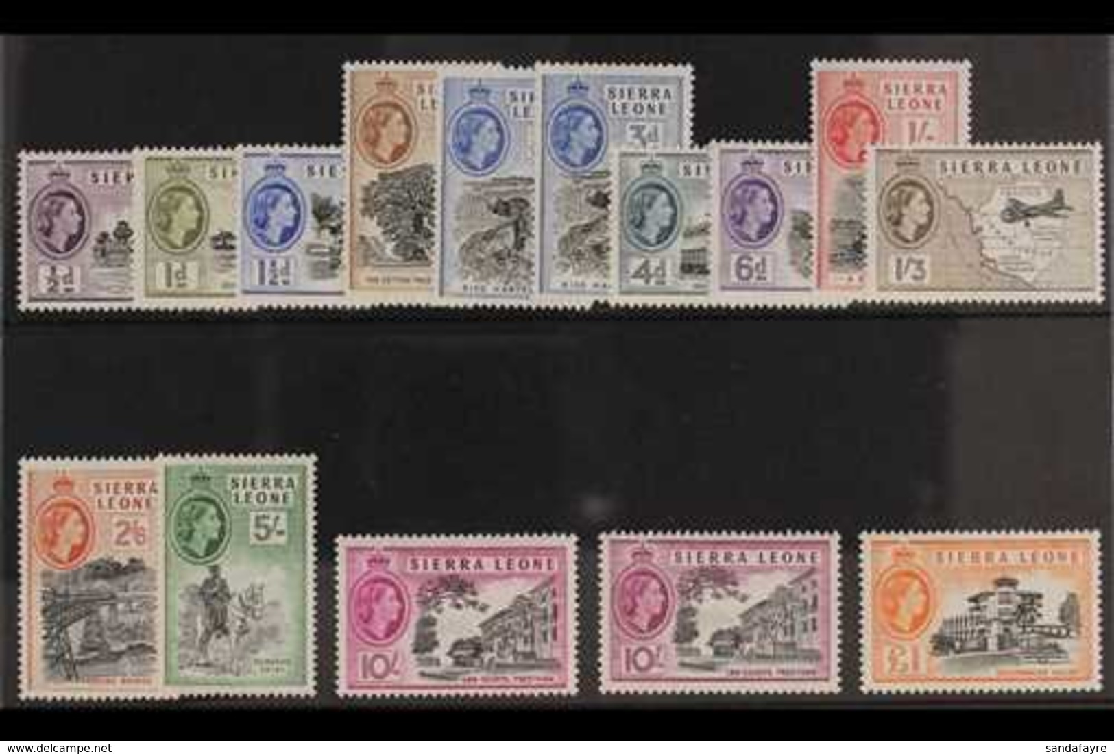 1956-61 Definitives Complete Set, SG 210/22, Including 3d Additional Listed Perf And 10s Additional Listed Shade, Never  - Sierra Leone (...-1960)