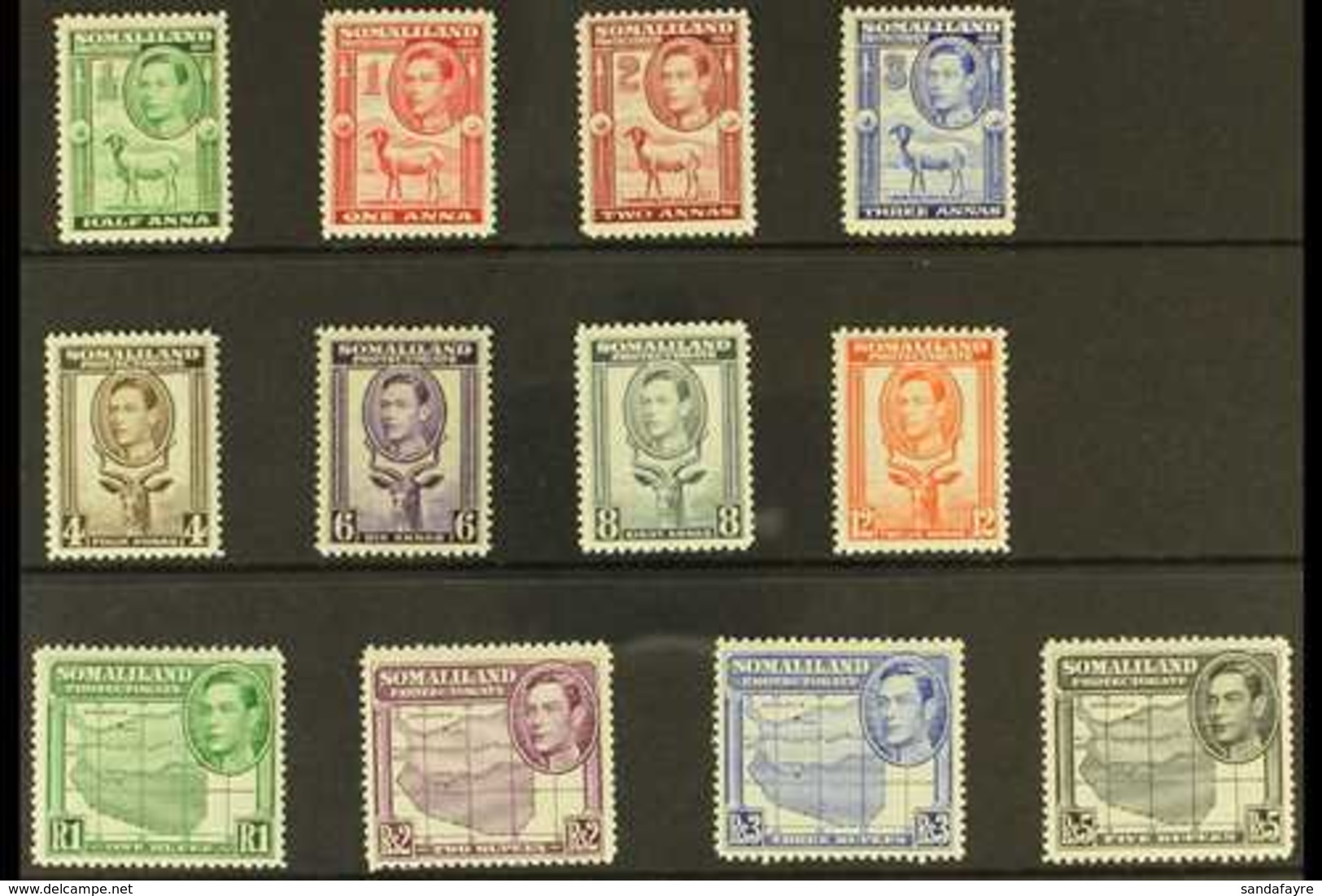 1938 "Portrait To Left" Definitive Complete Set, SG 93/104, Never Hinged Mint (12 Stamps) For More Images, Please Visit  - Somaliland (Protectorate ...-1959)