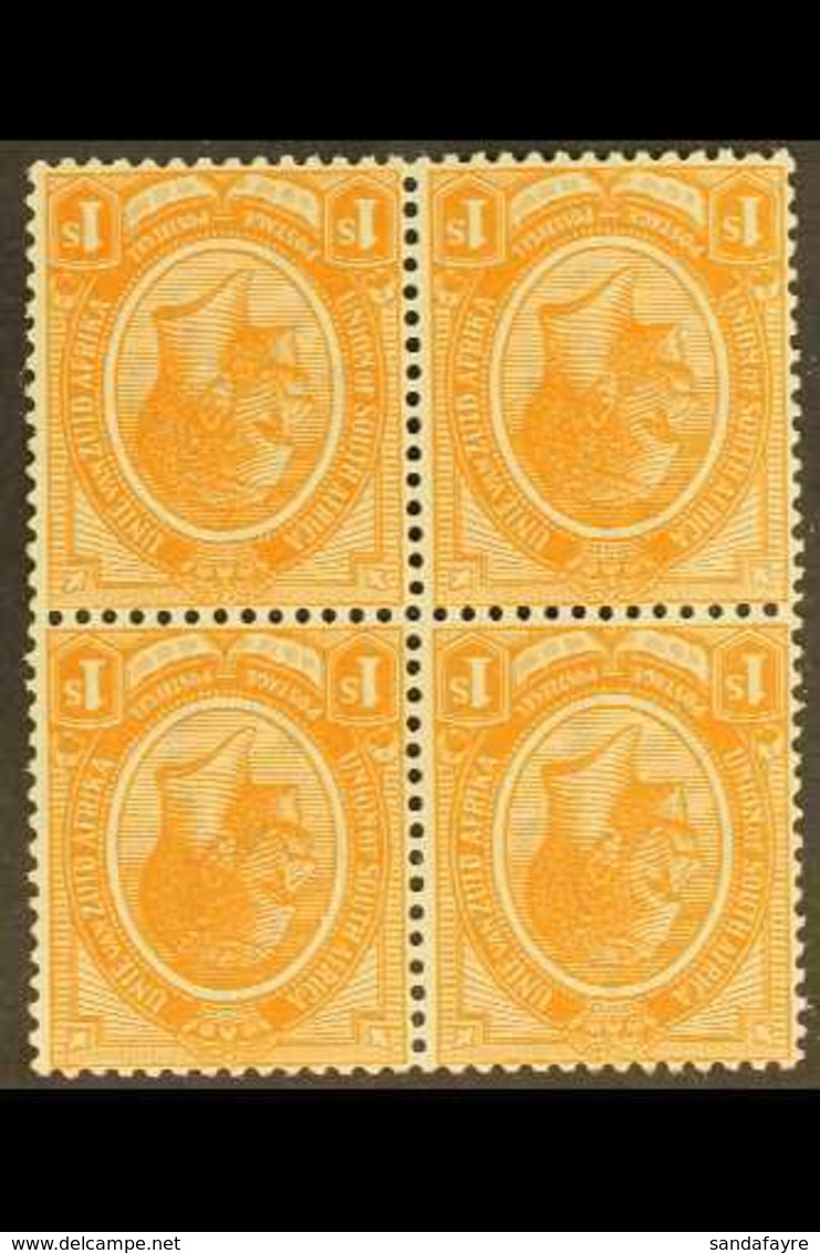 1913-24 1s Orange "INVERTED WATERMARK", SG 12w, Block Of 4, Never Hinged Mint (4 Stamps) For More Images, Please Visit H - Unclassified