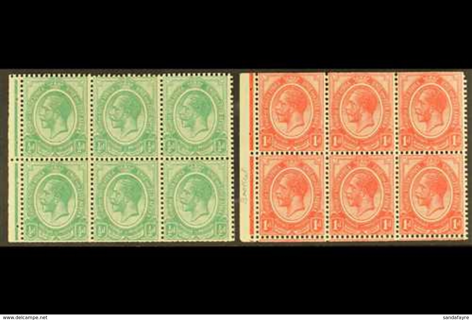 BOOKLET PANES 1913-20 ½d & 1d Panes, Wmk Inverted, SG 3/4, Fine Mint, Trimmed Perfs (2 Panes). For More Images, Please V - Unclassified