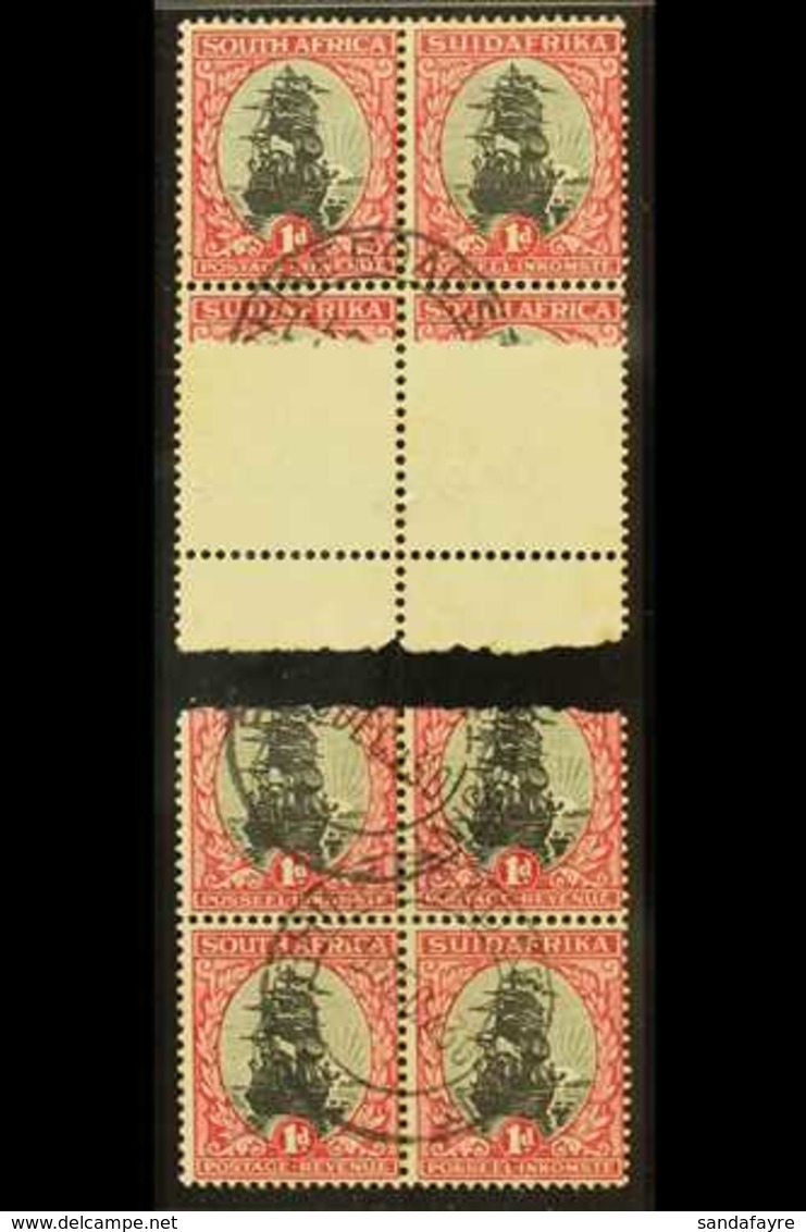 UNION VARIETY 1930-44 1d Black & Carmine, Type I, Watermark Upright, JOINED PAPER VARIETY In A Block Of 6, (join On Midd - Unclassified