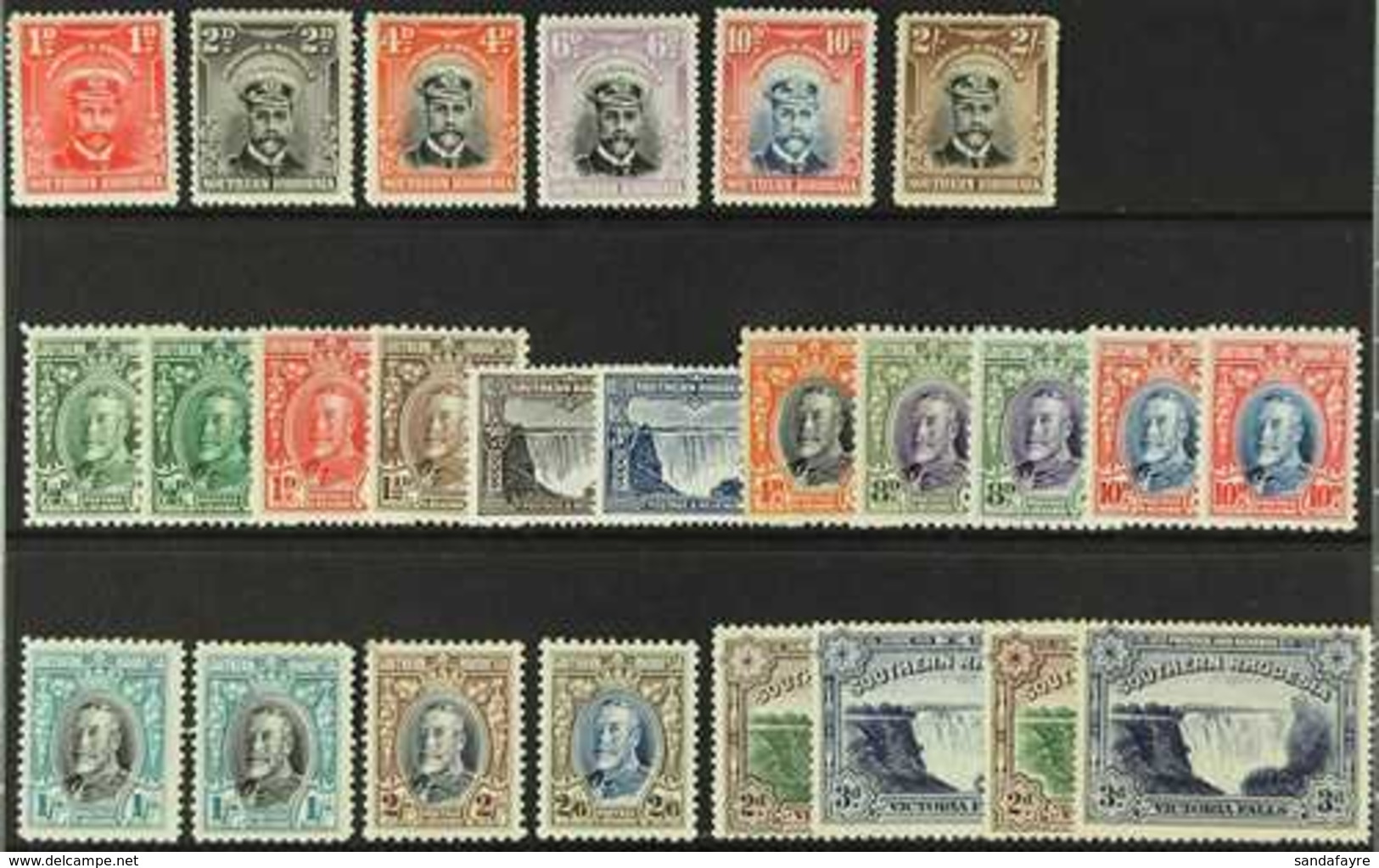 1924-1935 MINT KGV SELECTION Presented On A Stock Card That Includes 1924-29 "Admiral" Ranges To 10d & 2s, 1931-37 Portr - Southern Rhodesia (...-1964)