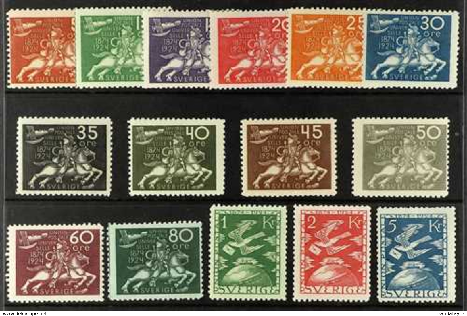 1924 UPU 50th Anniversary Complete Set (Mi 159/173, SG 191/75, Facit 211/25), Never Hinged Mint. (15 Stamps) For More Im - Other & Unclassified