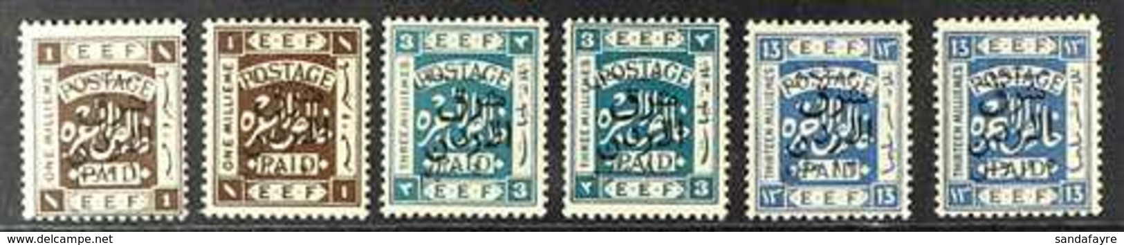 POSTAGE DUE 1926 Complete Set, SG D165/D170, Fine Mint. (6 Stamps) For More Images, Please Visit Http://www.sandafayre.c - Jordan