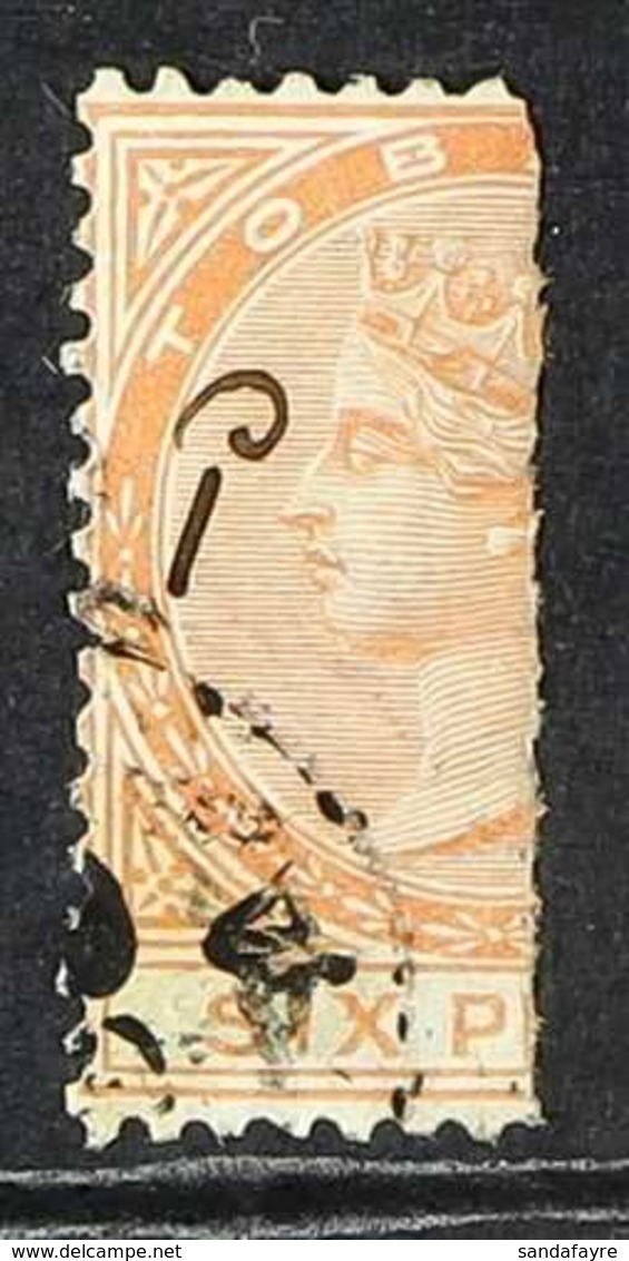 1880 1d On Half 6d Orange "bisected Vertically With Surch In Pen And Ink", SG 7, Very Fine Used. Elusive Stamp, Signed C - Trinidad & Tobago (...-1961)