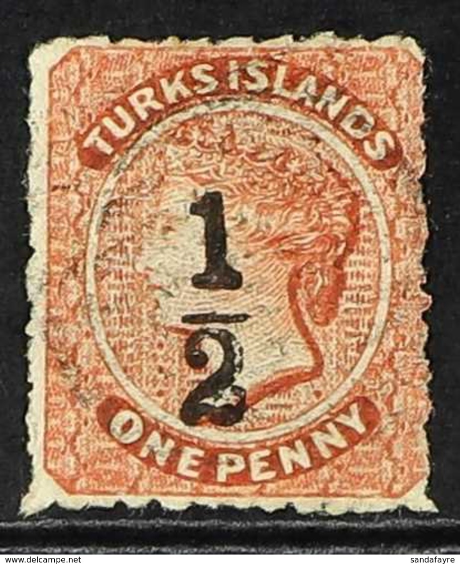 1881 "½d" On 1d Dull Red, Local Surcharge, SG 18, Fine Used. For More Images, Please Visit Http://www.sandafayre.com/ite - Turks And Caicos