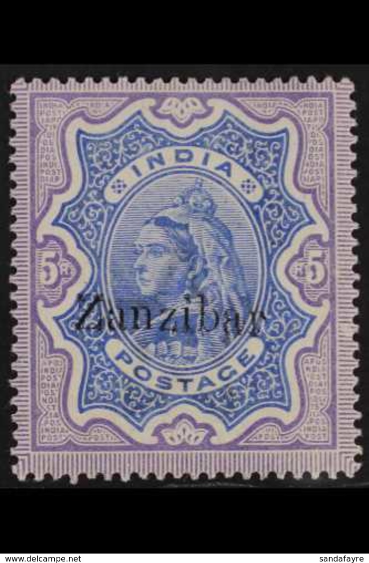 1895 5r Ultramarine And Violet, Overprinted "Zanzibar", SG 21, Very Fine Mint. For More Images, Please Visit Http://www. - Zanzibar (...-1963)