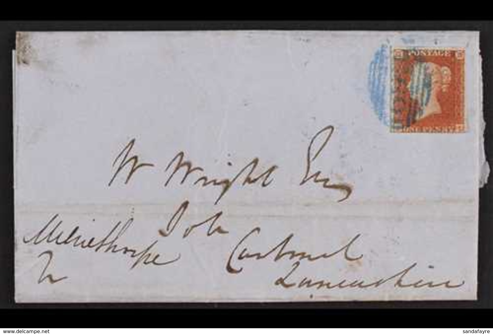 1850 (3 Sept) Entire From Shaftesbury To Cartmel, Bearing 1d Red (3 Good Margins, Close/ Just Into At Base), Tied By "69 - Other & Unclassified