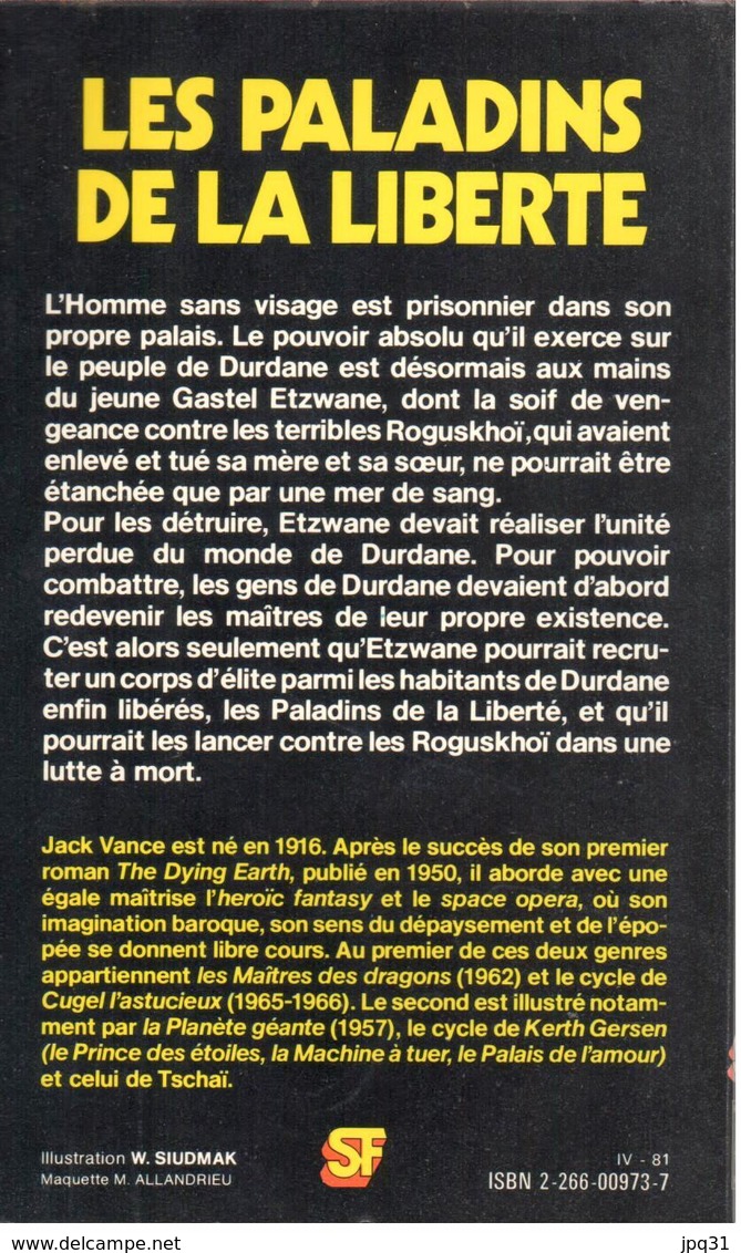 Jack Vance - Les Paladins De La Liberté - Presses Pocket SF 5089 - Presses Pocket