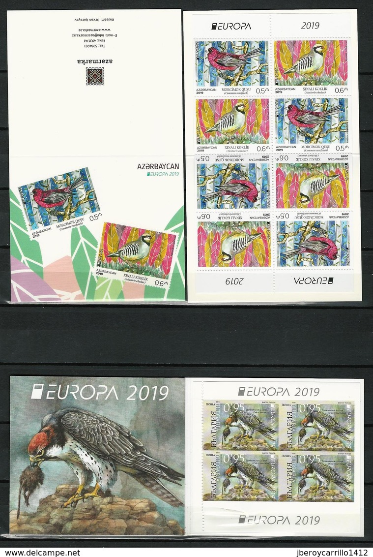 EUROPA 2019 - NATIONAL  BIRDS - "AVES - BIRDS - VÖGEL - OISEAUX"-  COLLECTION Of 15 BOOKLETS - OFFICIAL ISSUED - Sammlungen