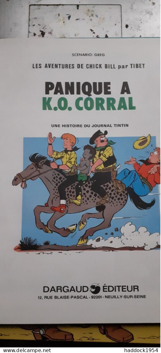 Panique à K.o. Corral TIBET Dargaud 1978 - Chick Bill