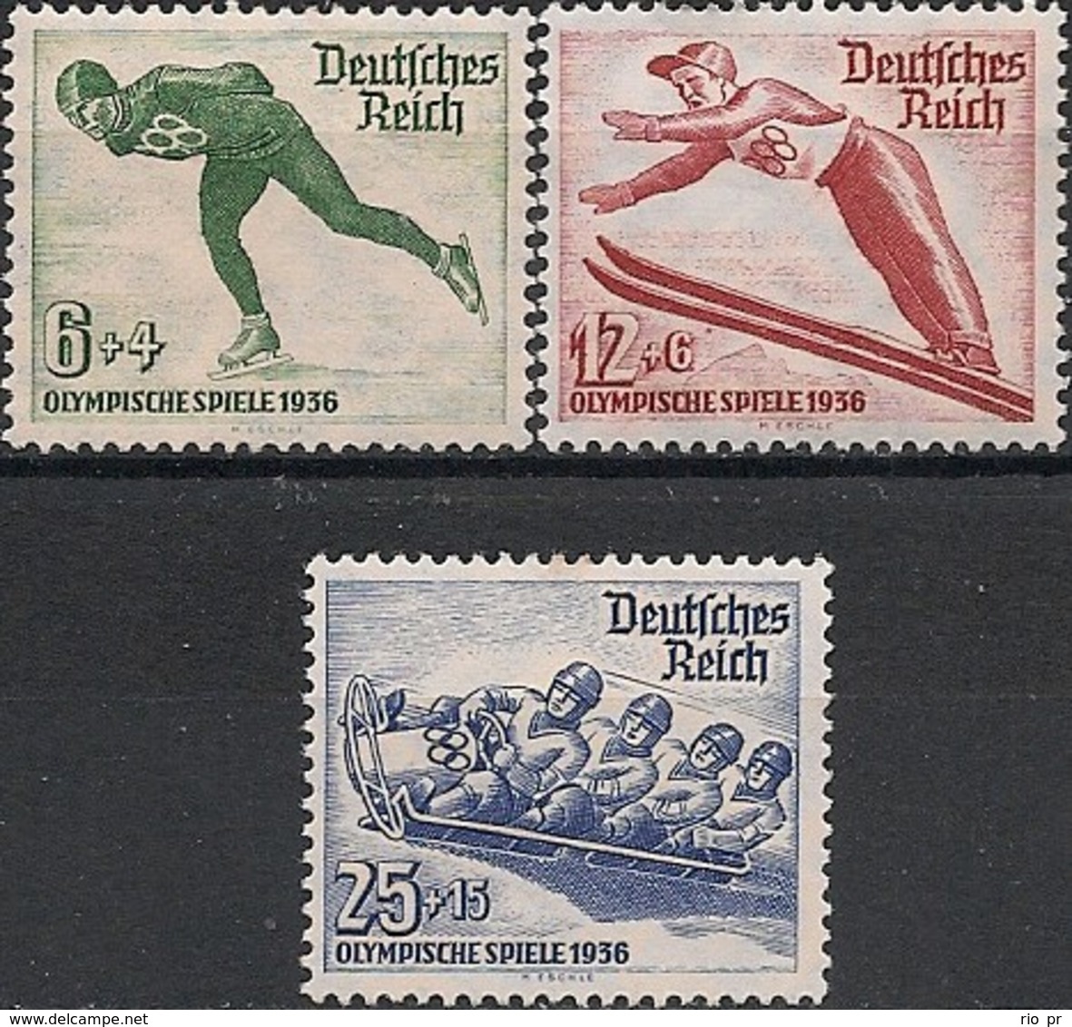 GERMANY REICH - COMPLETE SET GARMISCH-PARTENKIRCHEN'36 WINTER OLYMPIC GAMES 1935 - MNH - Winter 1936: Garmisch-Partenkirchen