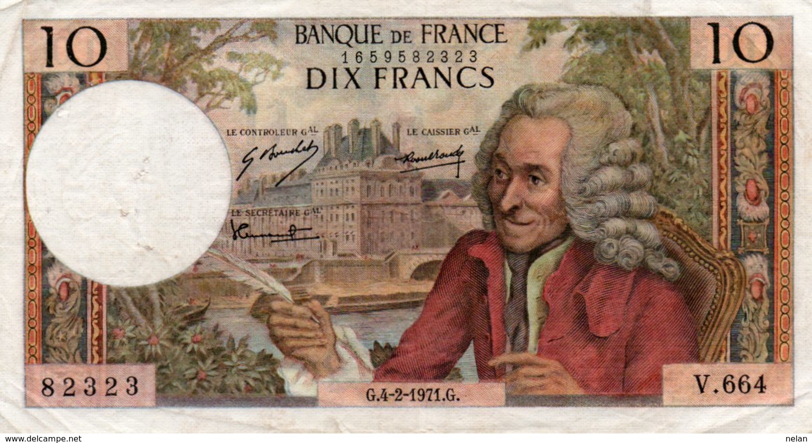 FRANCE 10 FRANCS 1971 P-147 VF - 10 F 1963-1973 ''Voltaire''