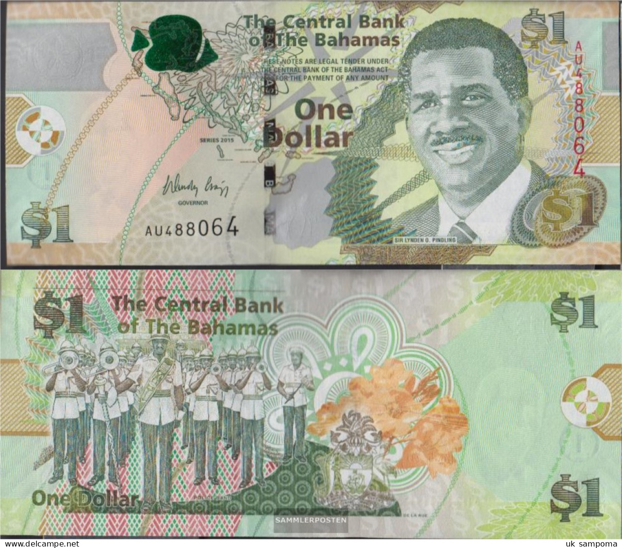 Bahamas Pick-number: 71Aa Uncirculated 2015 1 US Dollars - Bahamas