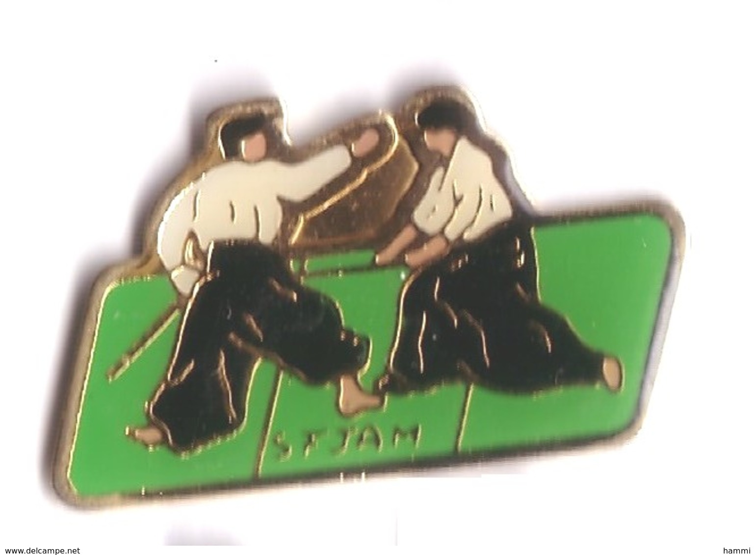 C137 Pin's JUDO SFJAM Société Française De Judo Et D'arts Martiaux  Version 2 Vert Achat Immédiat - Judo