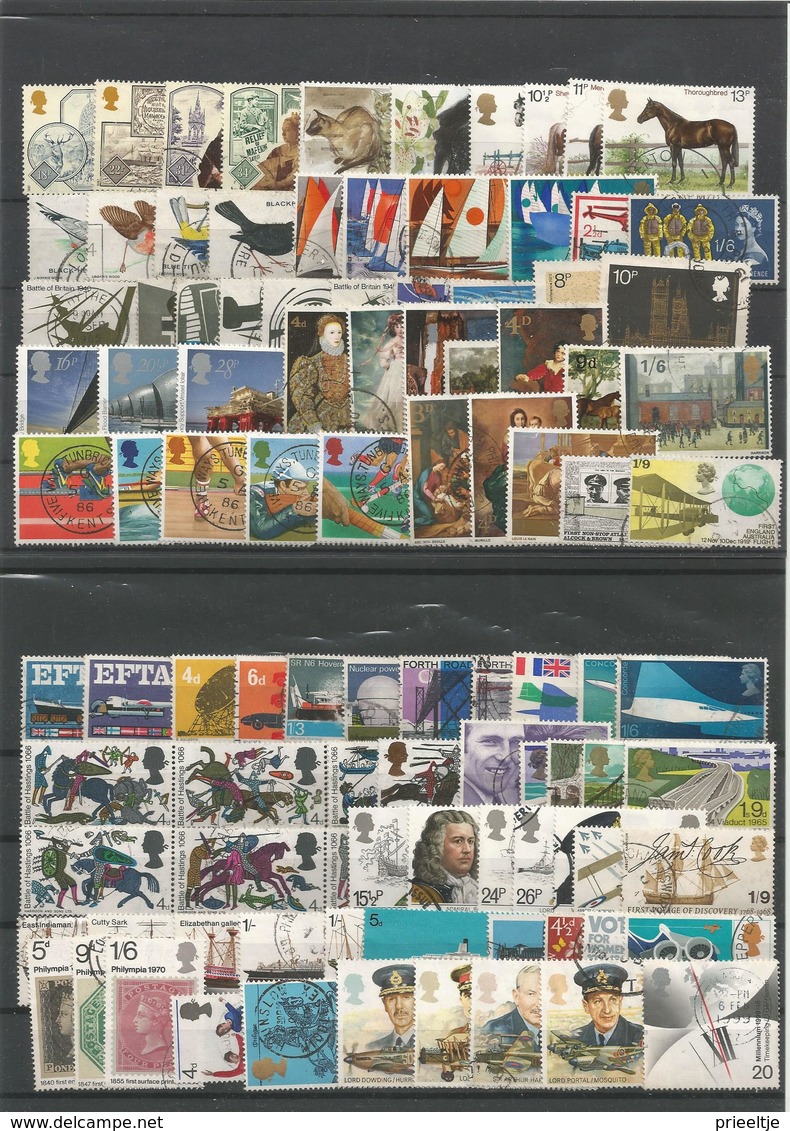 Gr. Britain 100 Stamps Very Nice Cancelation - 100 Zegels Met Mooie Afstempeling -  (0) Lot 2 - Collections