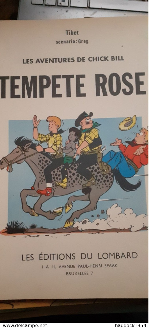 Tempête Rose TIBET Le Lombard 1968 - Chick Bill