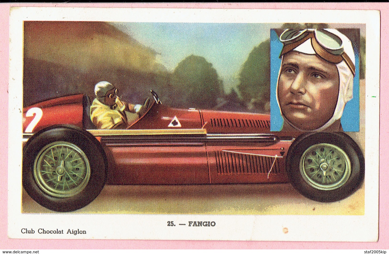 Chromo - Chocolat Aiglon - Argentijnse Automobielrenner Met Alfa-Romeo - FANGIO - Aiglon