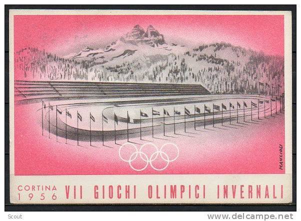 ITALIA  - ITALY - ITALIE - 26/01/1956 - GIOCHI OLIMPICI INVERNALI DI CORTINA - CENTRO STAMPA - ANNULLO - Winter 1956: Cortina D'Ampezzo