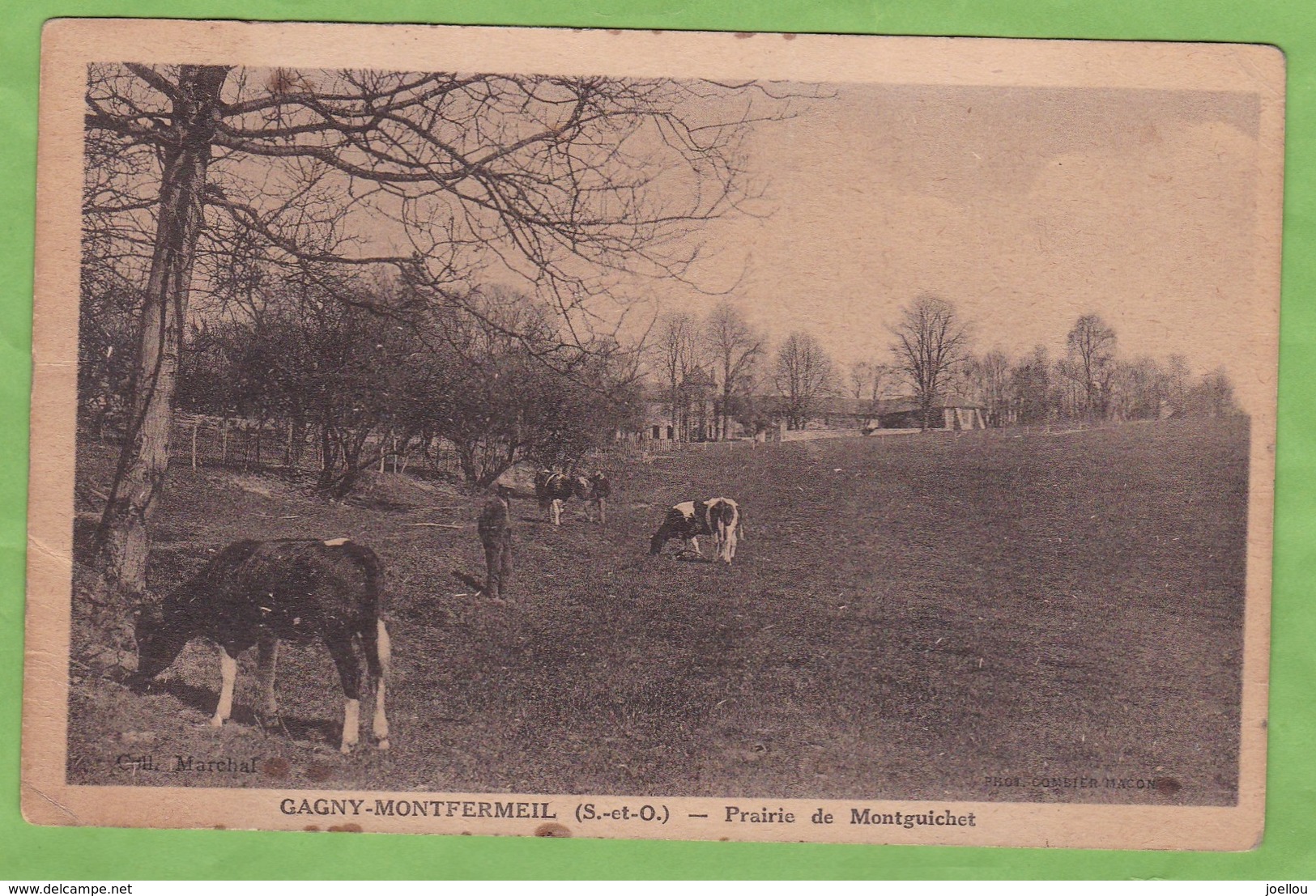 CPA GAGNY MONTFERMEIL Prairie De Montguichet Vache Laitière 93 Seine Saint Denis ! Taches ! - Gagny