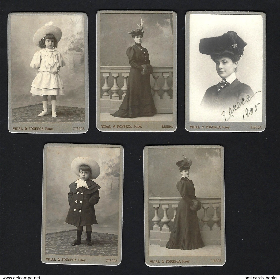 Conjunto De 5 Fotografias Antigas VIDAL & FONSECA Phot. Lisboa. Set Of 5 Old Photos CDV PORTUGAL - Anciennes (Av. 1900)