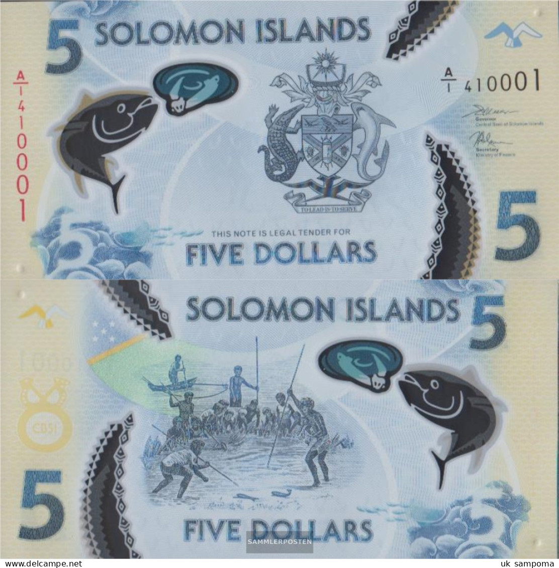 Salomoninseln Pick-number: NEW Uncirculated 2019 5 Dollars - Isla Salomon