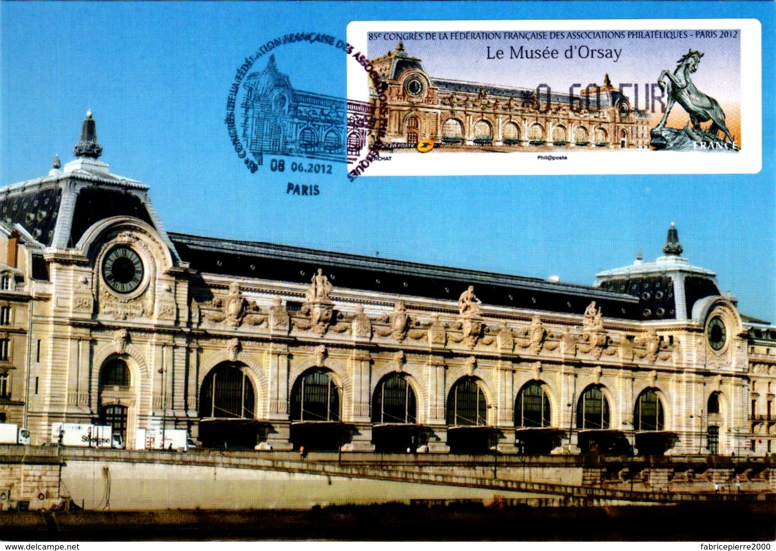 Carte Maximum ATM LISA Le Musée D'Orsay Oblitération Spéciale 1er Jour 85e Congrès De La FFAP 16 06 2012 Paris TBE - 2010-2019