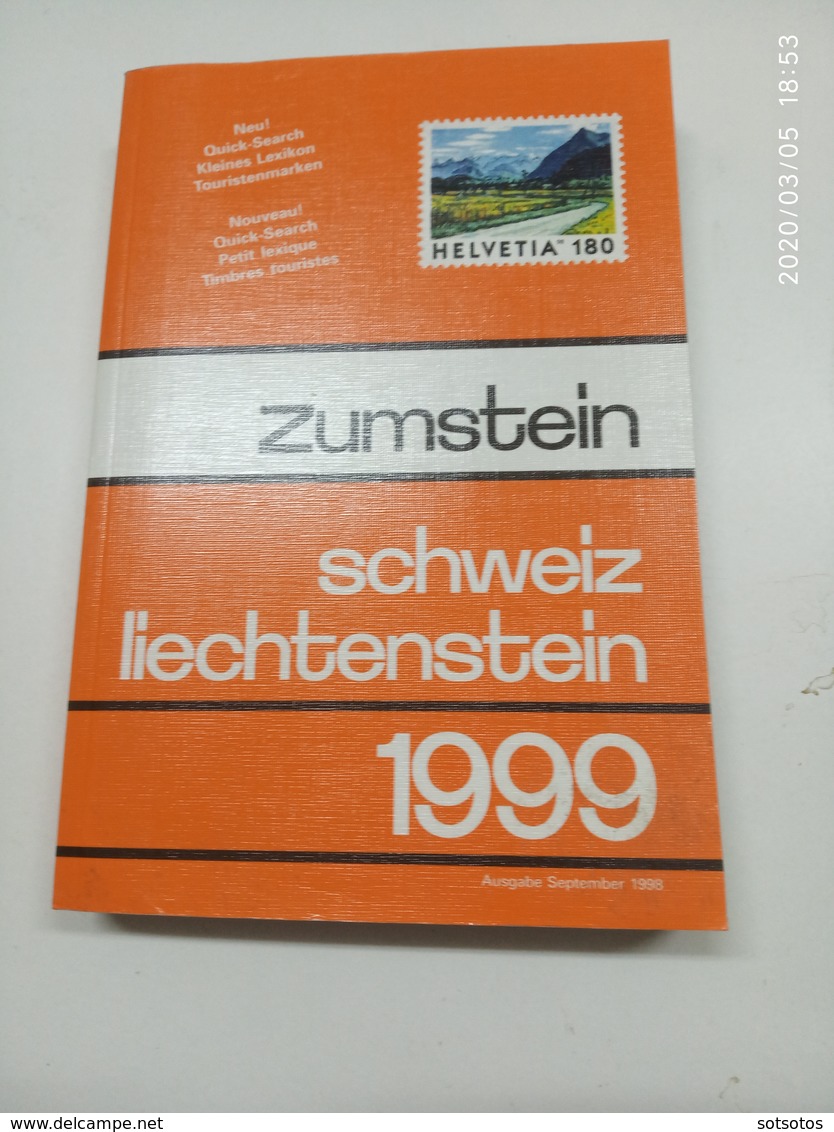 Zumstein: Sweiz, Liechtenstein Stamp Catalogue 1998 - N Very Good Condition - Etats-Unis