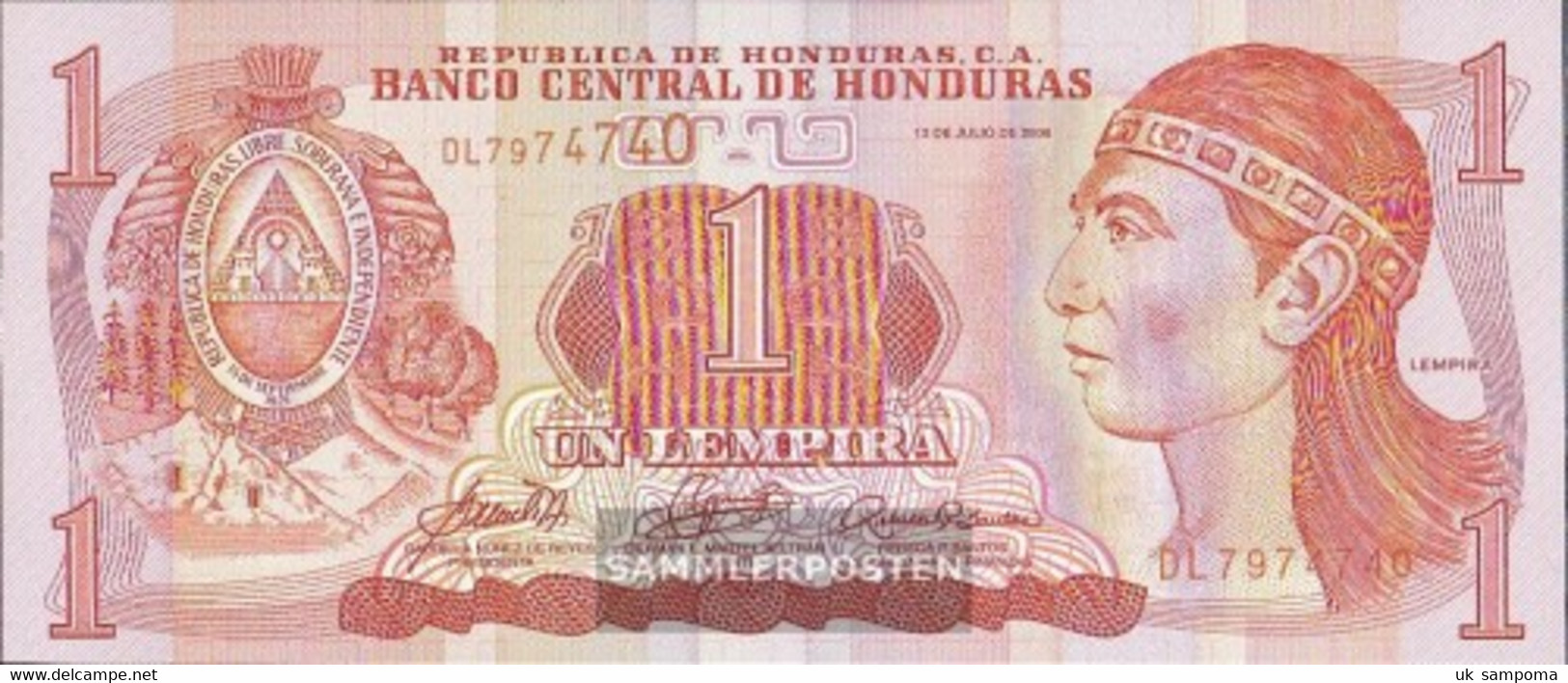 Honduras Pick-number: 84e Uncirculated 2006 1 Lempira - Honduras