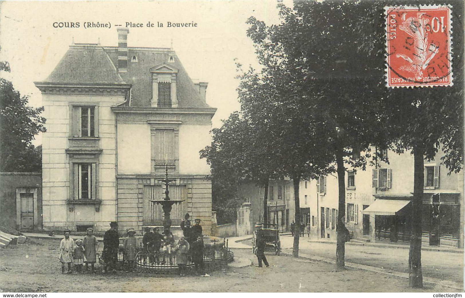 .CPA  FRANCE 69 " Cours, Place De La Bouverie" - Cours-la-Ville