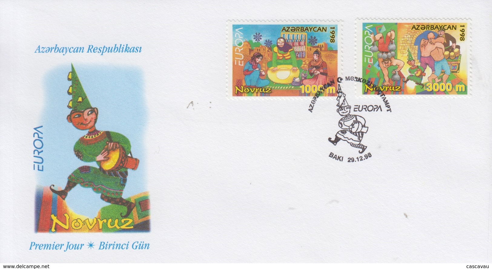 Enveloppe  FDC  1er  Jour   AZERBAIDJAN    EUROPA    1998 - 1998