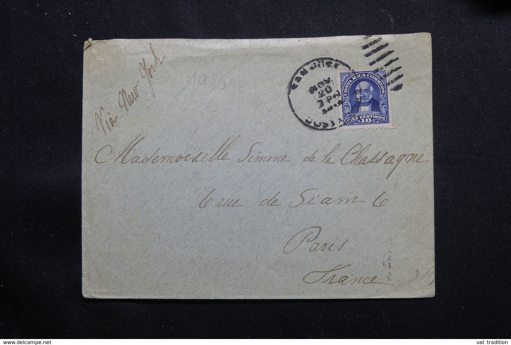 COSTA RICA - Enveloppe Pour La France Via New York , Affranchissement Plaisant - L 55562 - Costa Rica